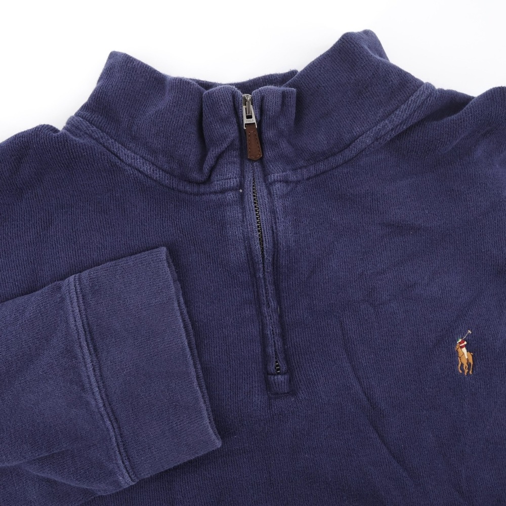 Polo Ralph Lauren Estate Rib Quarter-Zip Pullover Navy Blue Long Sleeve Mens XXL